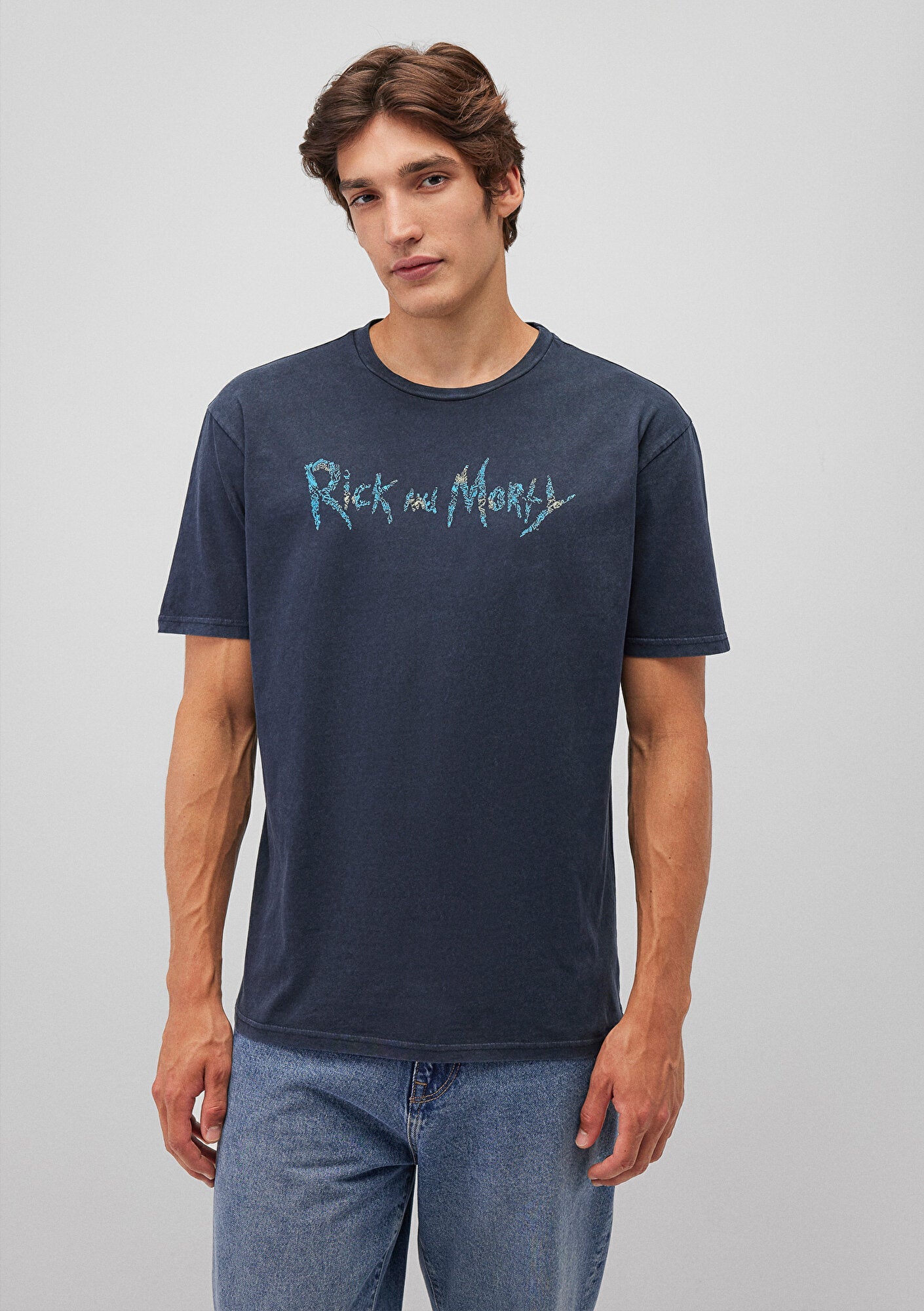 Rick and Morty Printed Grey T-Shirt