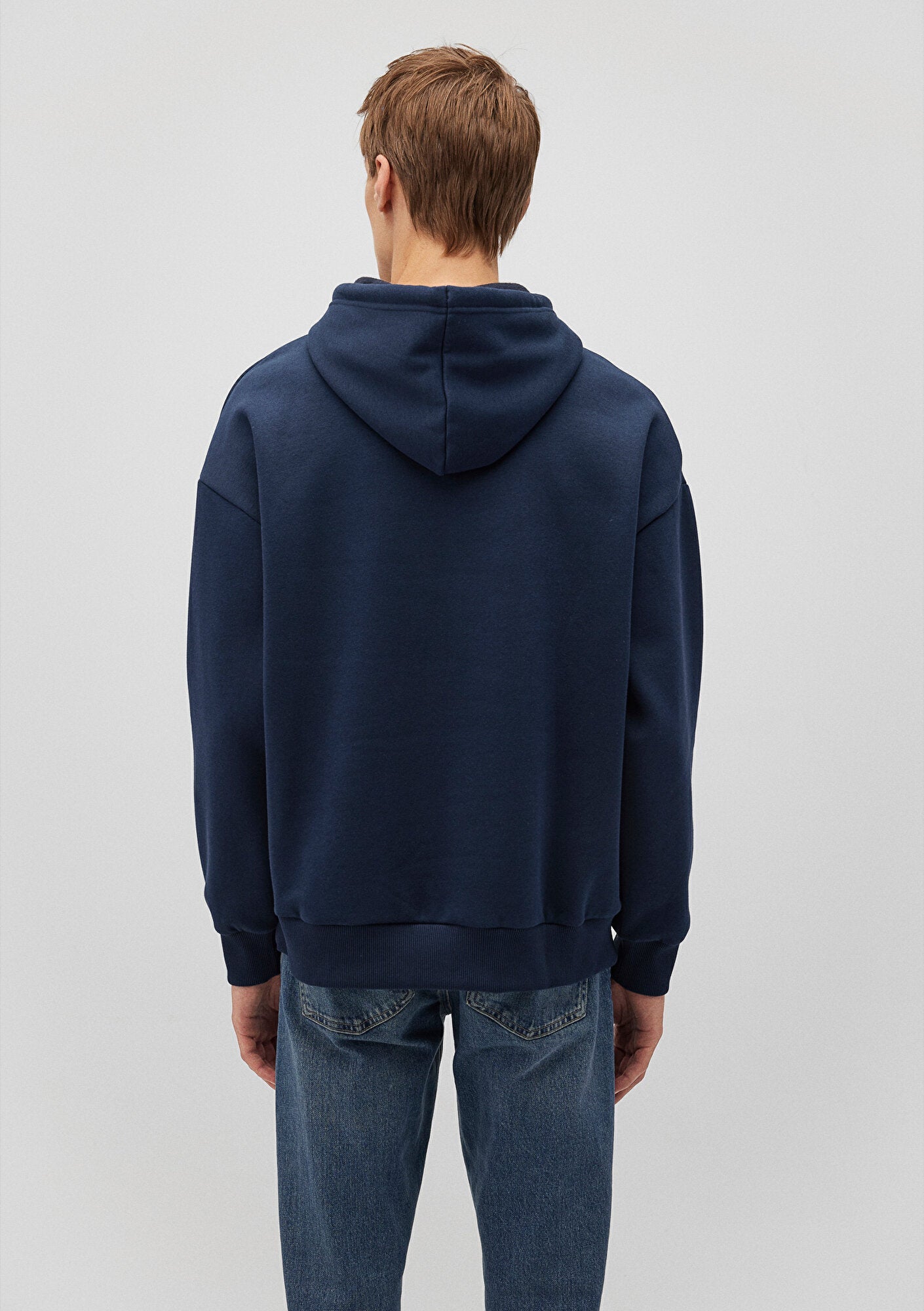 Mavi Logo Printed Hooded Navy Sweatshirt