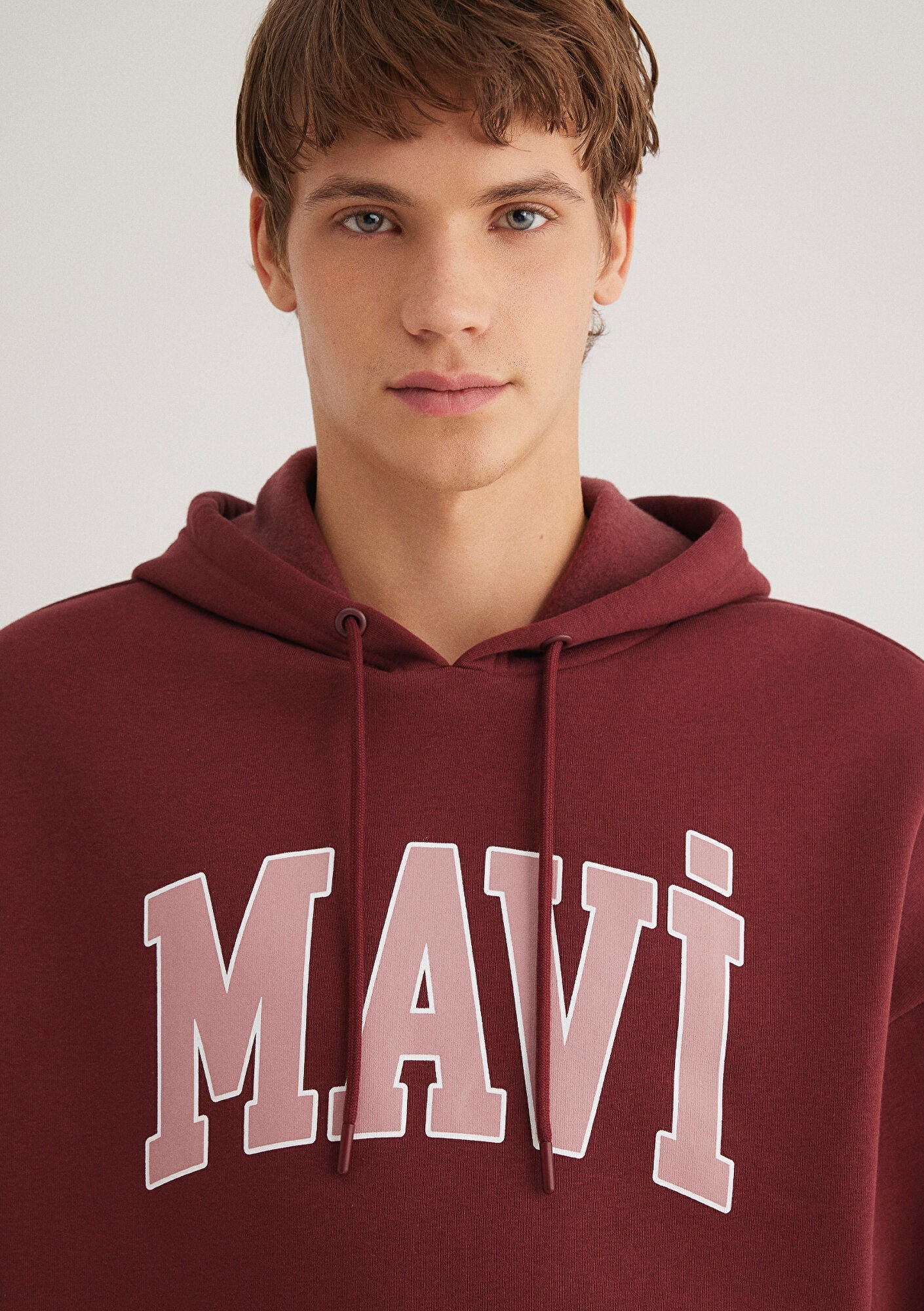 Mavi Logo Printed Hooded Red Sweatshirt