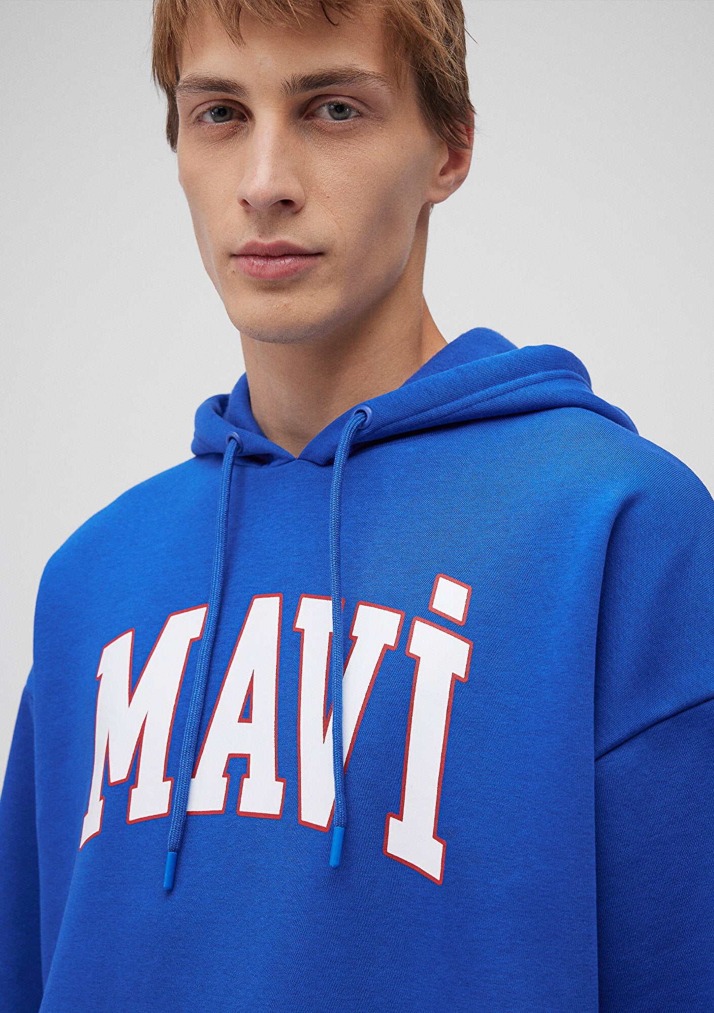 Mavi Logo Printed Hooded Blue Sweatshirt