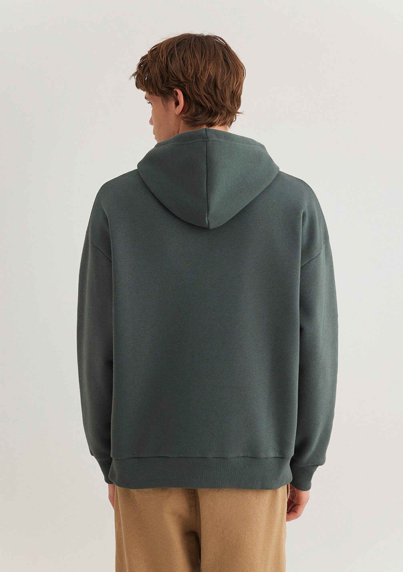 Blue Logo Printed Hooded Green Sweatshirt