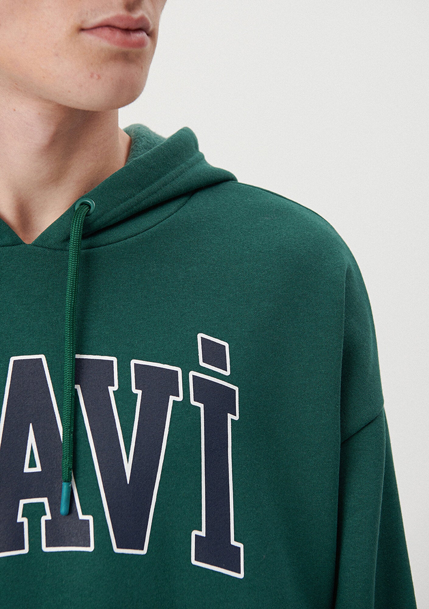 Mavi Logo Printed Hooded Green Sweatshirt