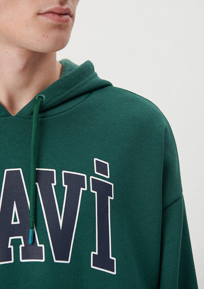 Mavi Logo Printed Hooded Green Sweatshirt