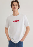 Red Miav Printed White T-Shirt