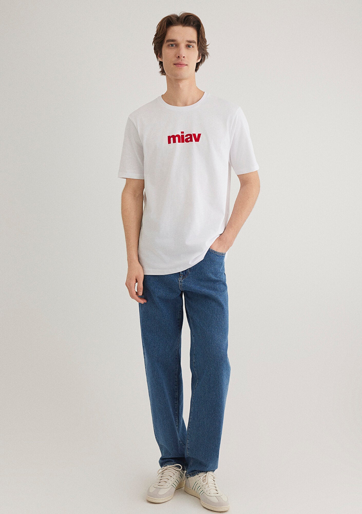 Red Miav Printed White T-Shirt