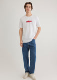 Red Miav Printed White T-Shirt