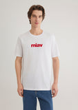 Red Miav Printed White T-Shirt