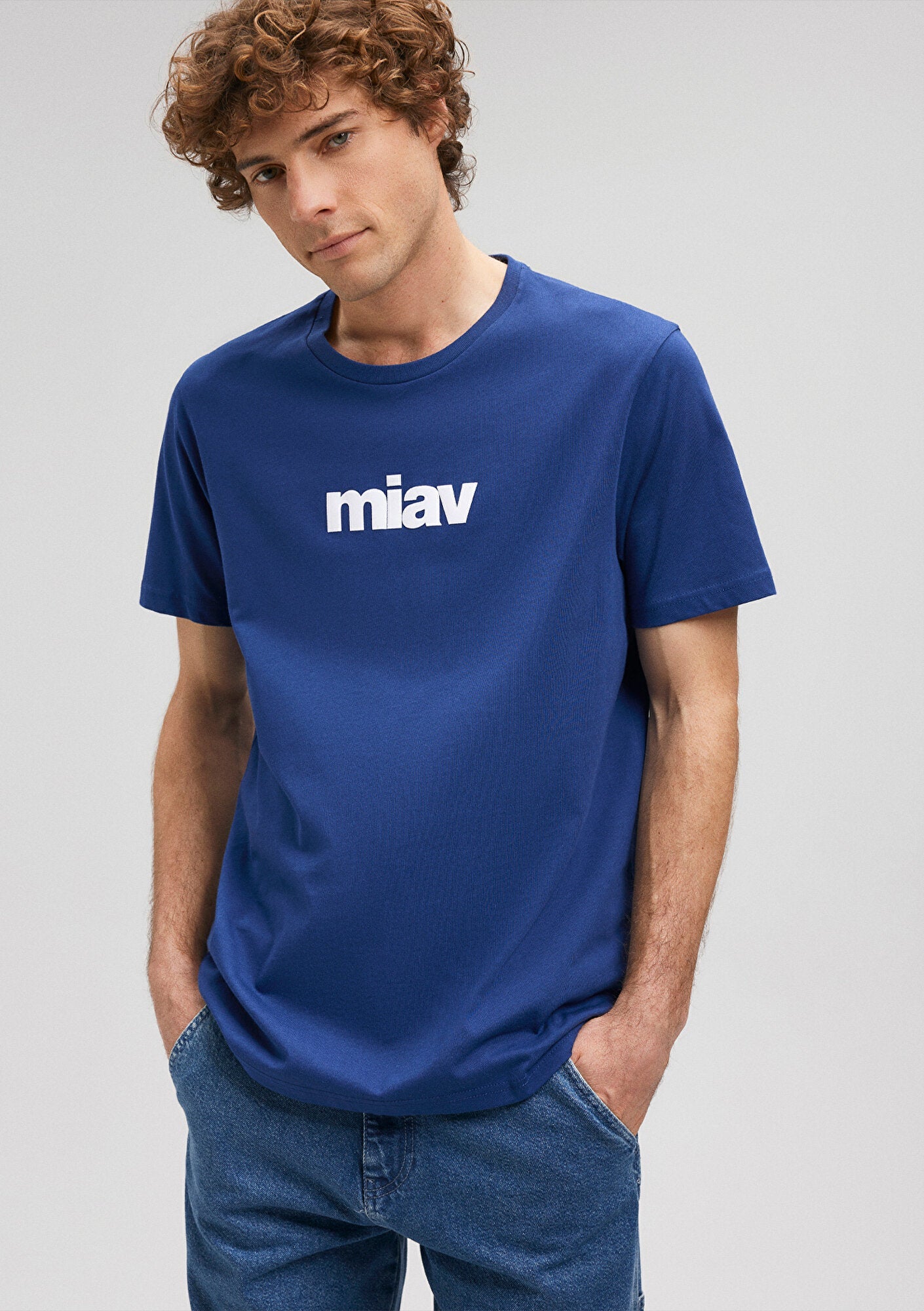 Miav Printed Navy T-Shirt