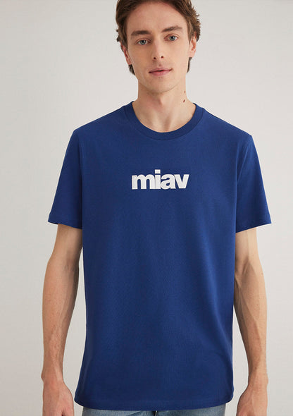 Miav Printed Navy T-Shirt