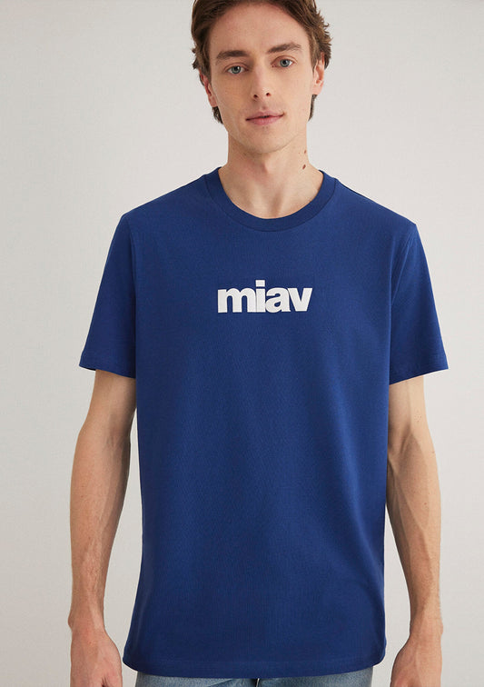 Miav Printed Navy T-Shirt