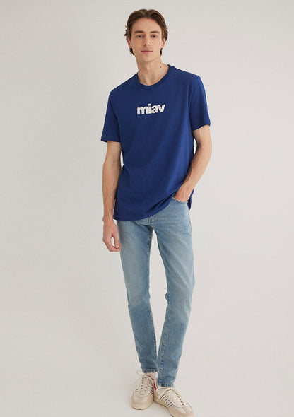 Miav Printed Navy T-Shirt