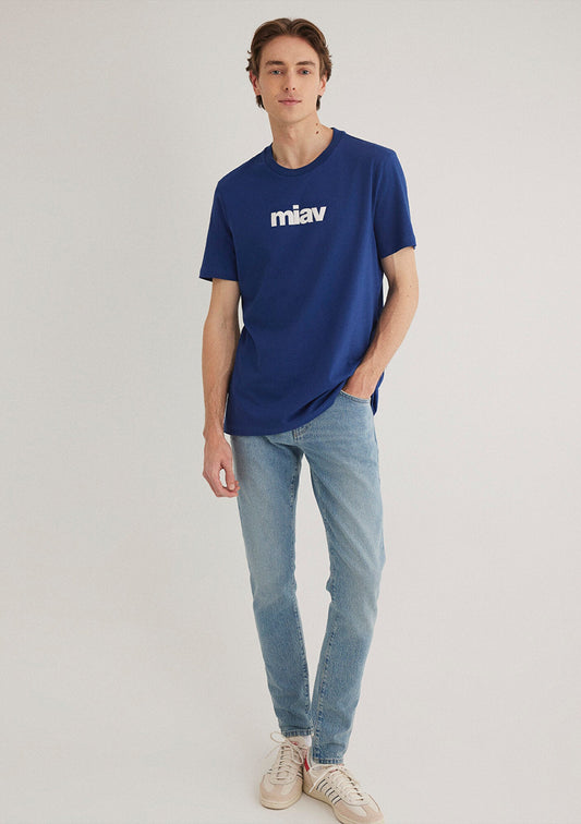 Miav Printed Navy T-Shirt