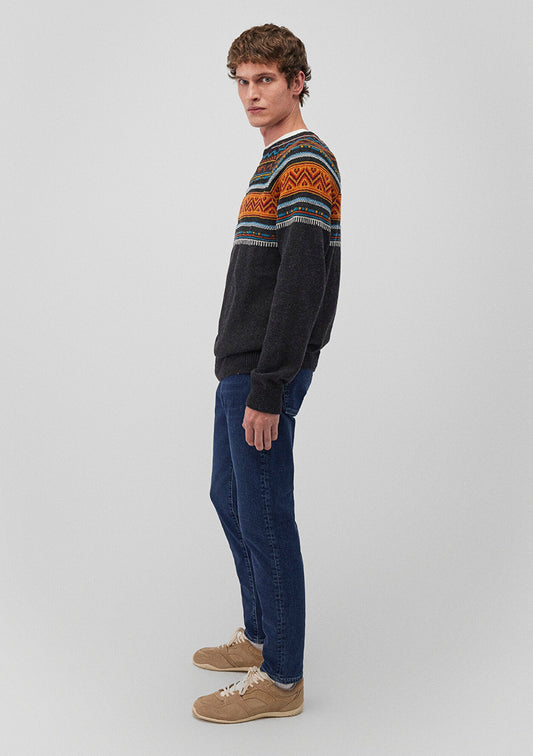 Wool Blend Jacquard Sweater