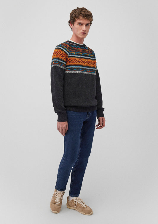 Wool Blend Jacquard Sweater