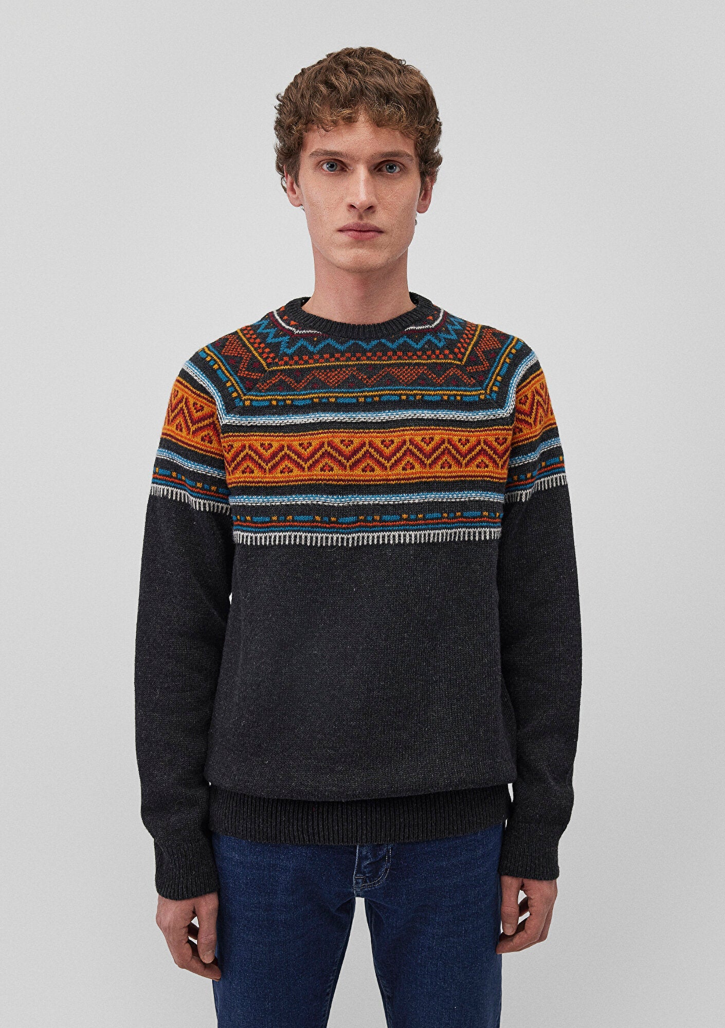 Wool Blend Jacquard Sweater