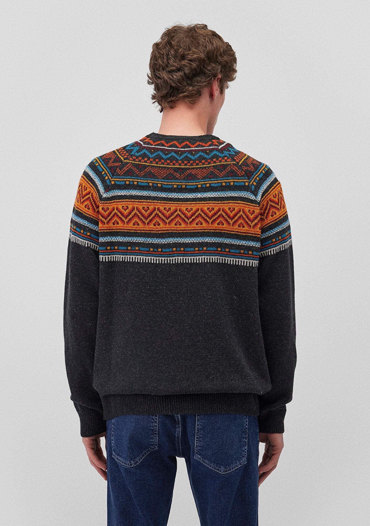 Wool Blend Jacquard Sweater