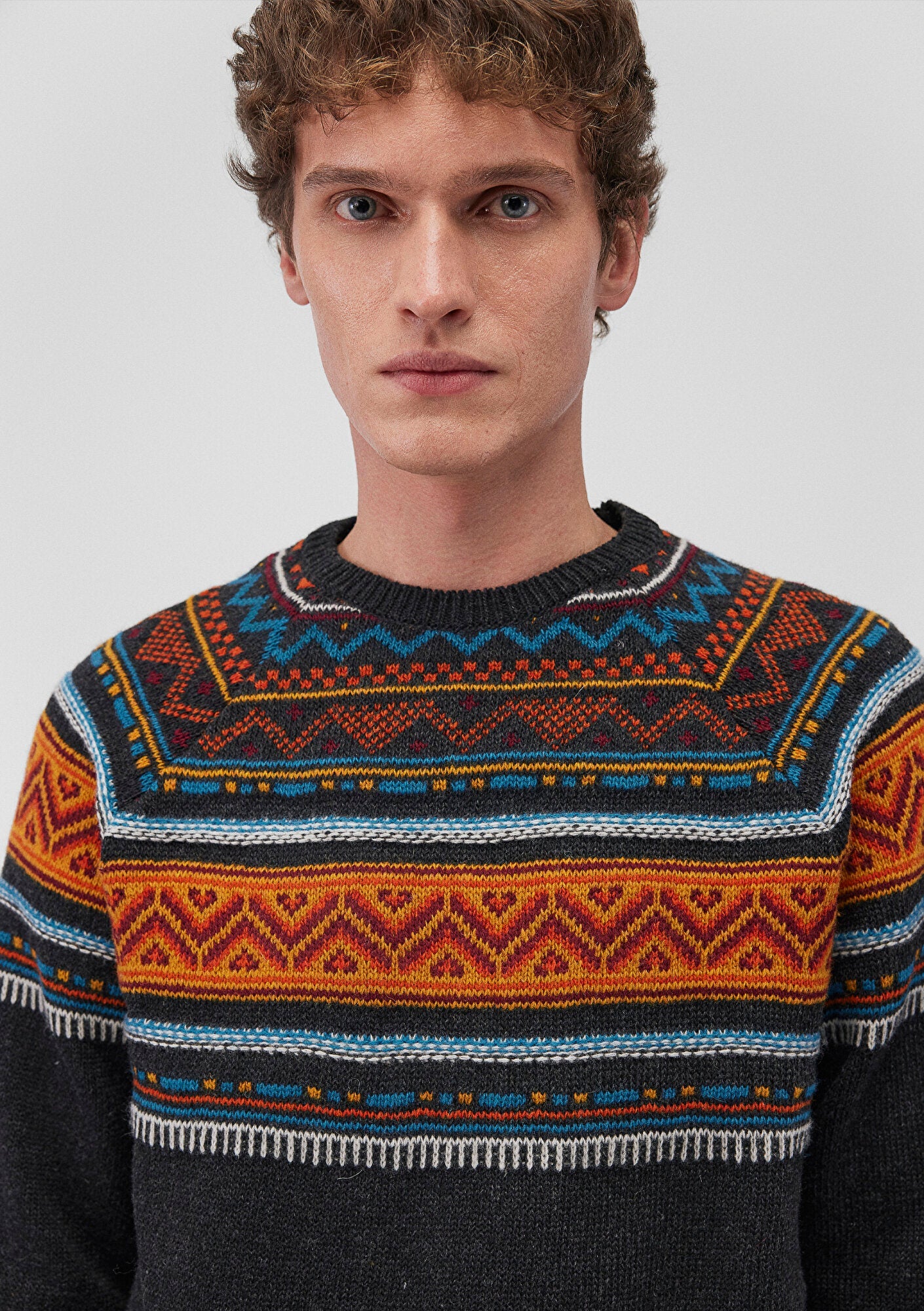 Wool Blend Jacquard Sweater