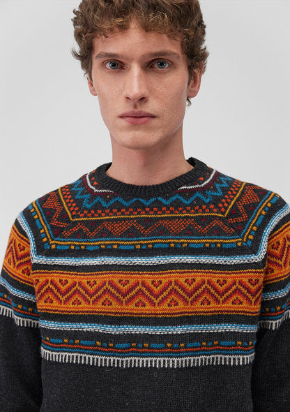 Wool Blend Jacquard Sweater