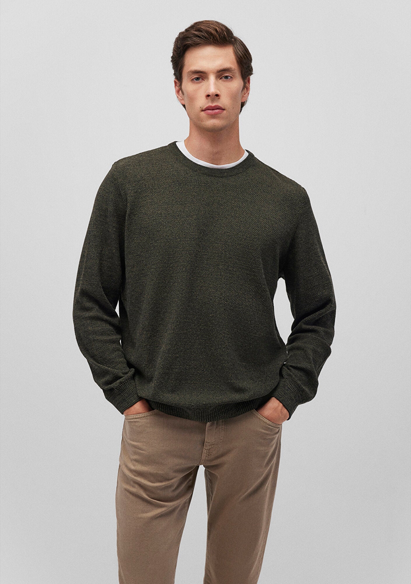 Crew Neck Green Sweater
