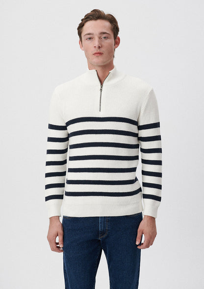 Striped Off White Sweater