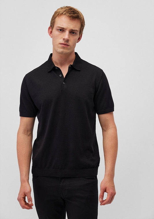 Black Knit Polo