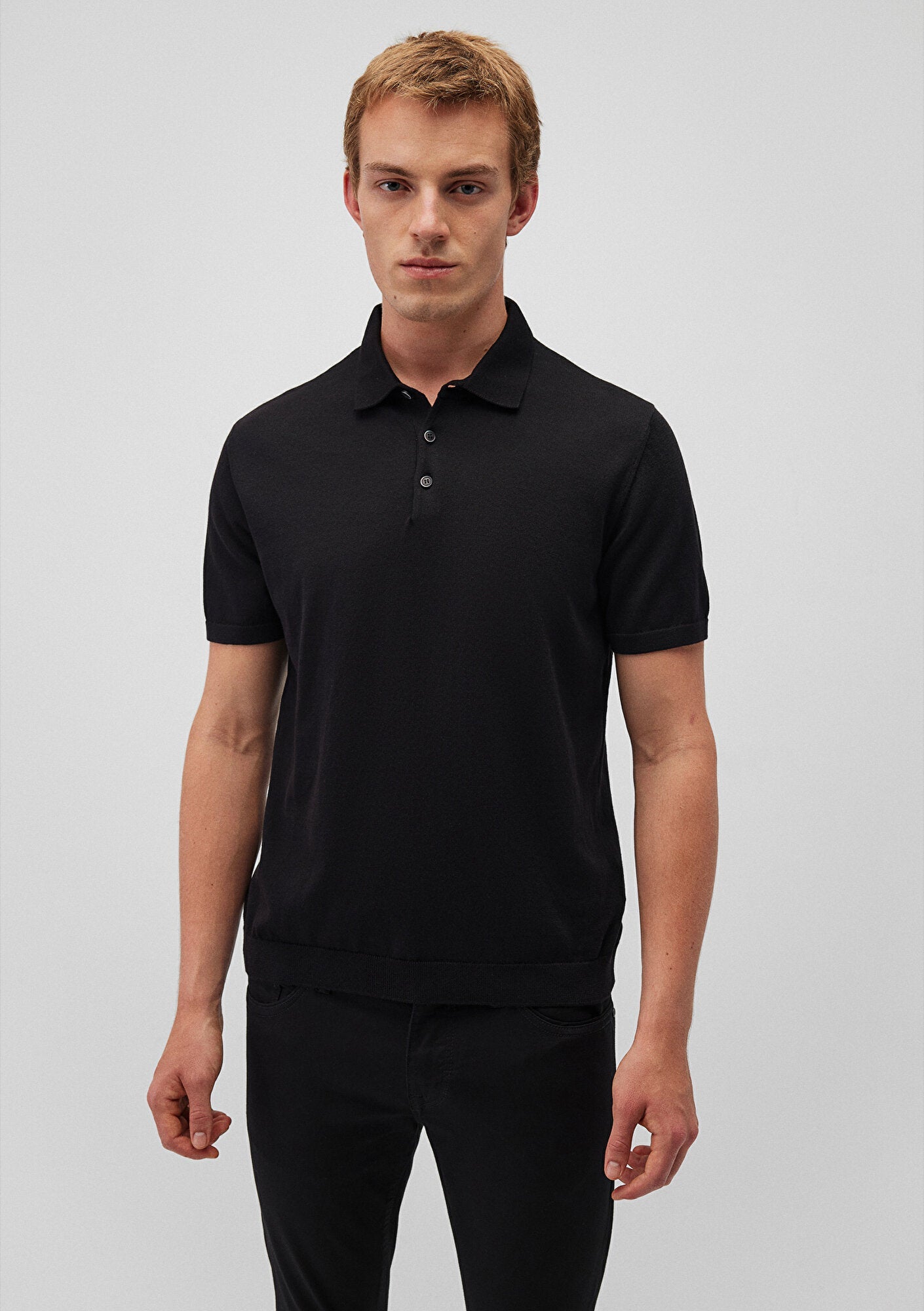 Black Knit Polo