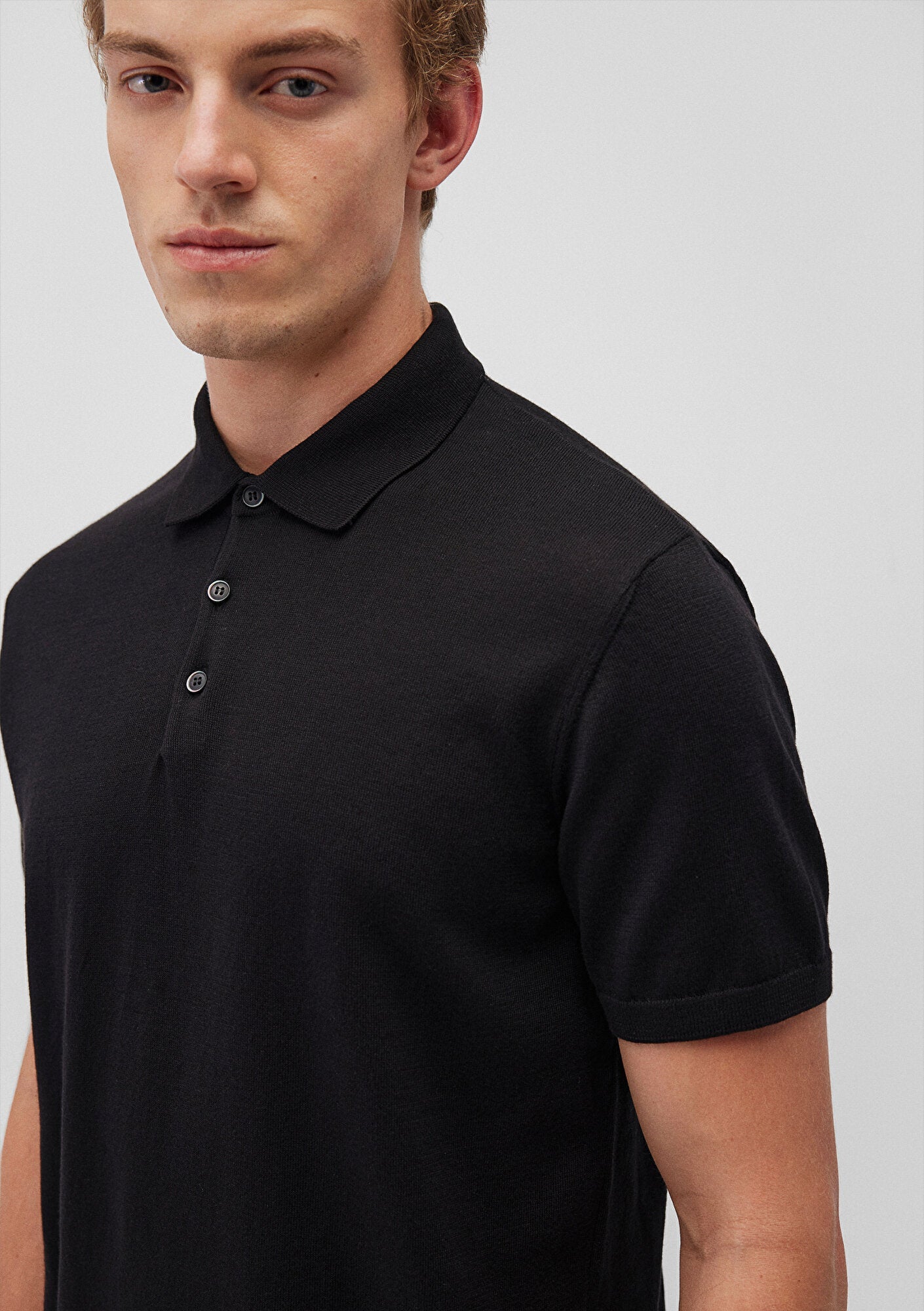 Black Knit Polo