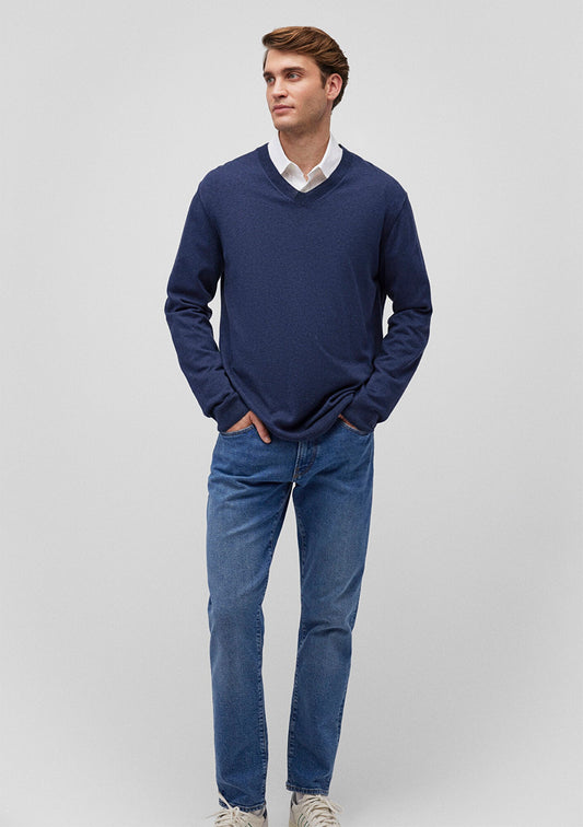 V Neck Navy Sweater