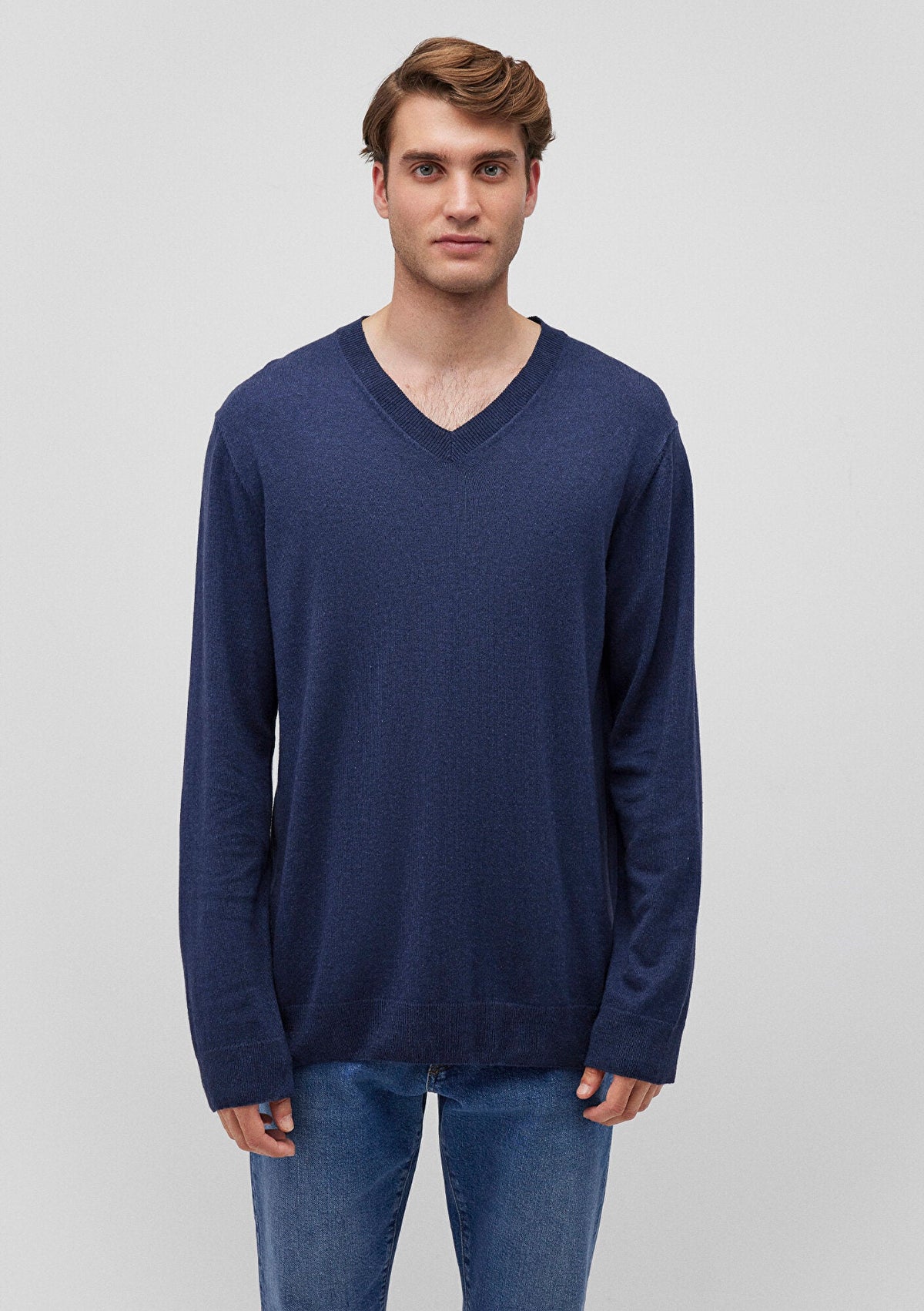 V Neck Navy Sweater