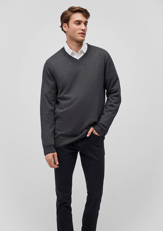 V Neck Anthracite Sweater
