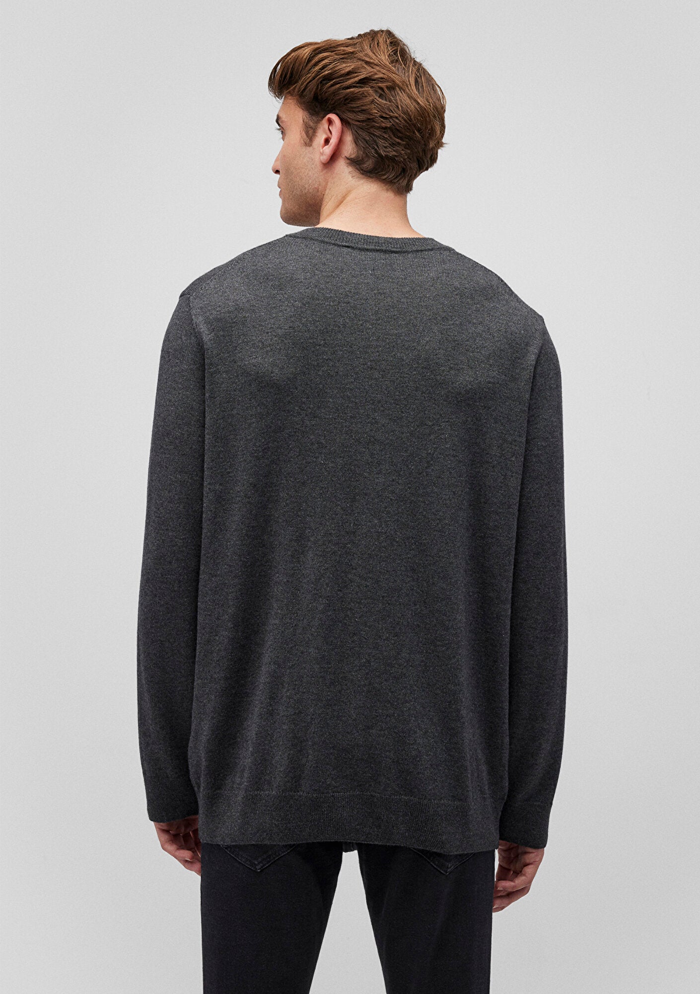 V Neck Anthracite Sweater