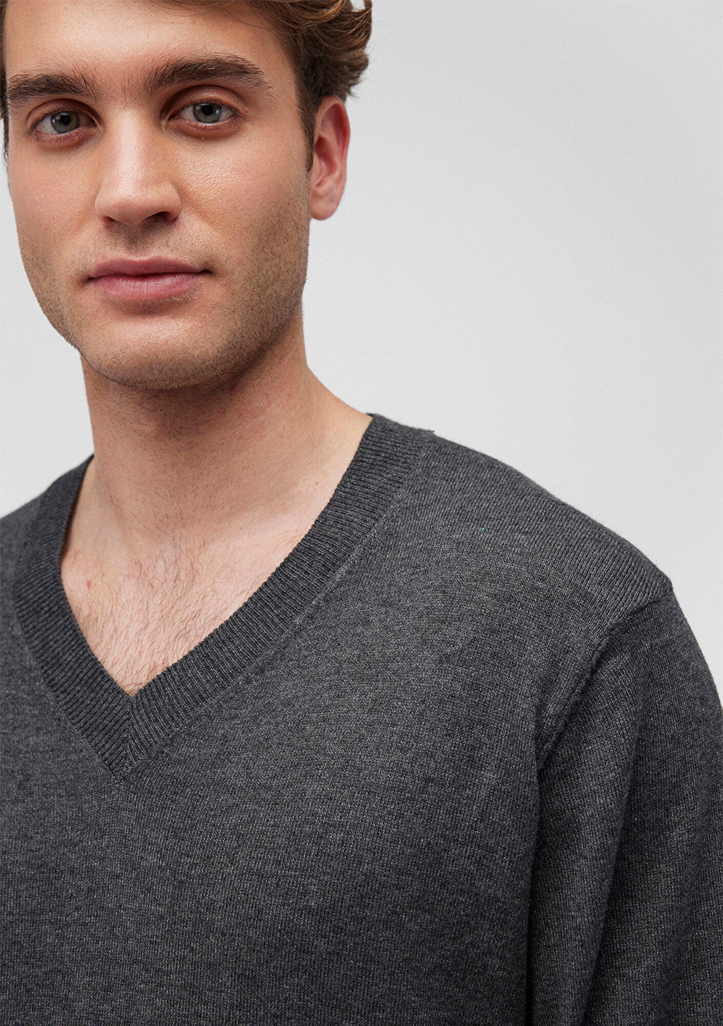 V Neck Anthracite Sweater