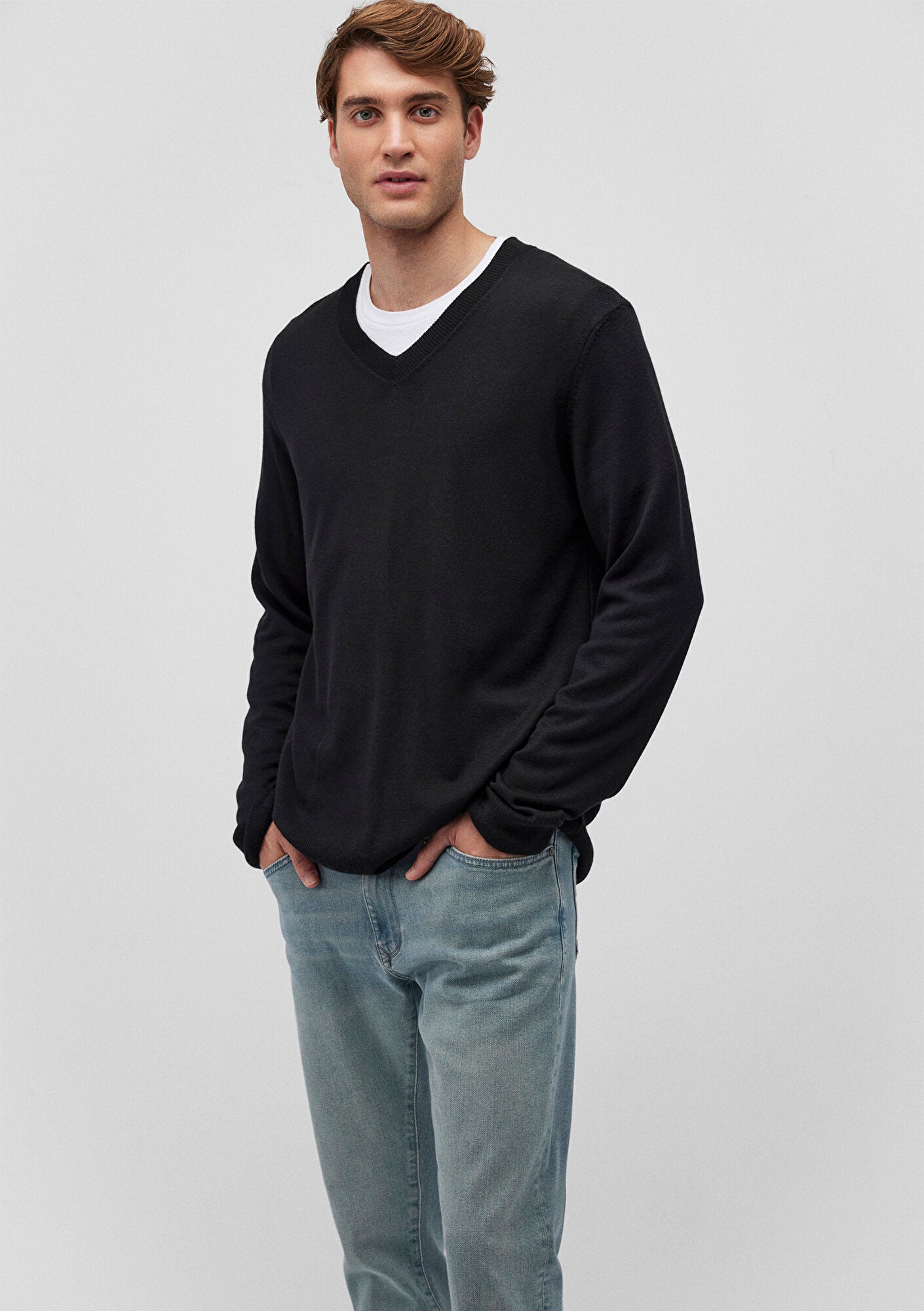 V Neck Black Sweater