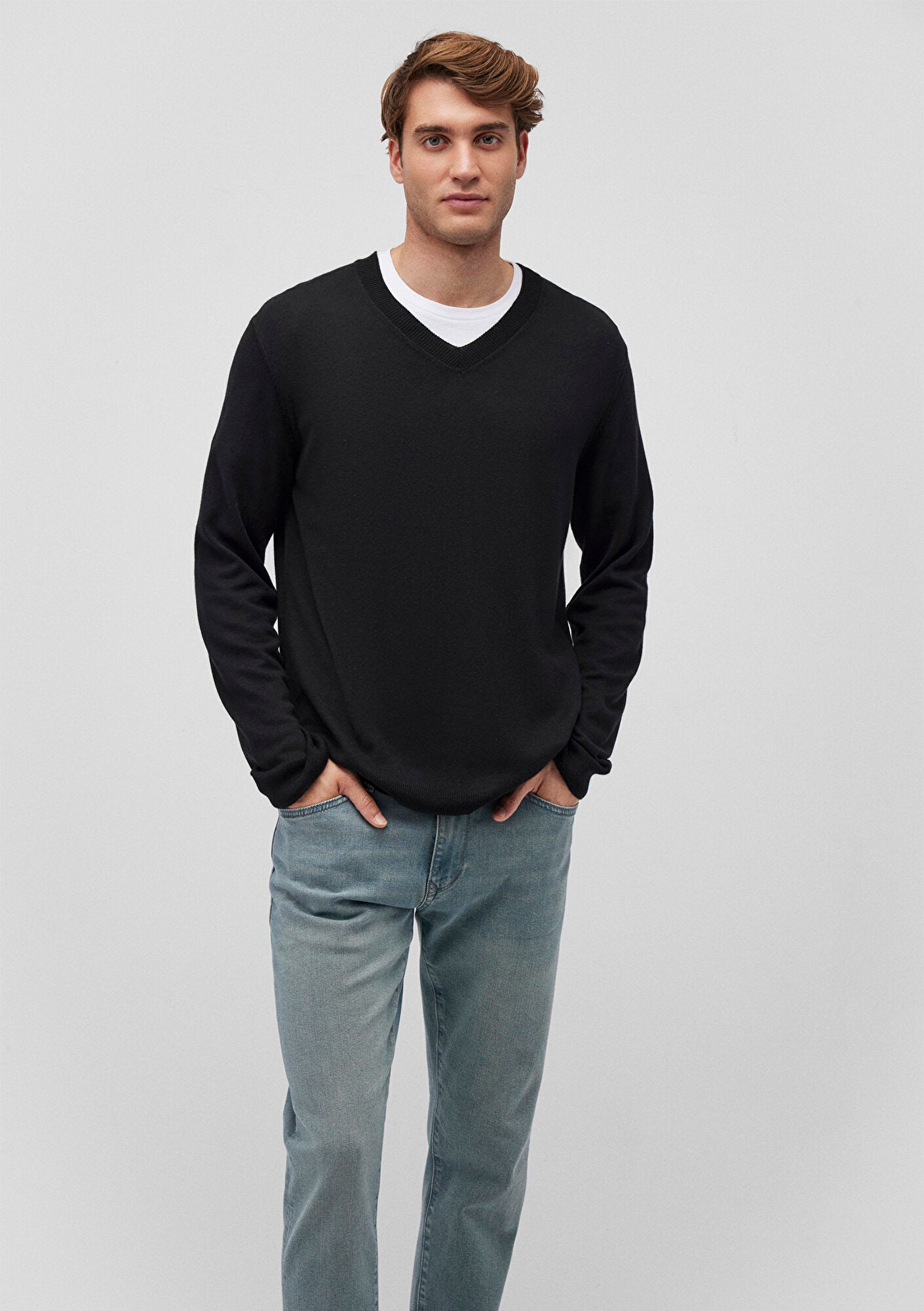 V Neck Black Sweater