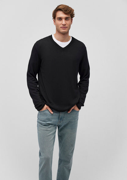 V Neck Black Sweater