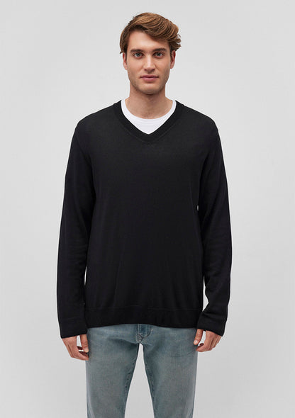 V Neck Black Sweater
