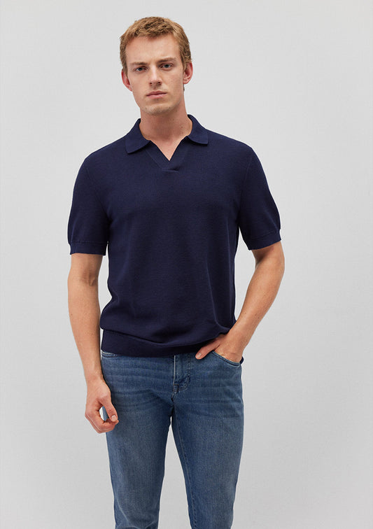 Navy Knit Polo