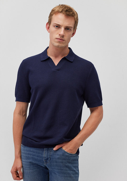 Navy Knit Polo