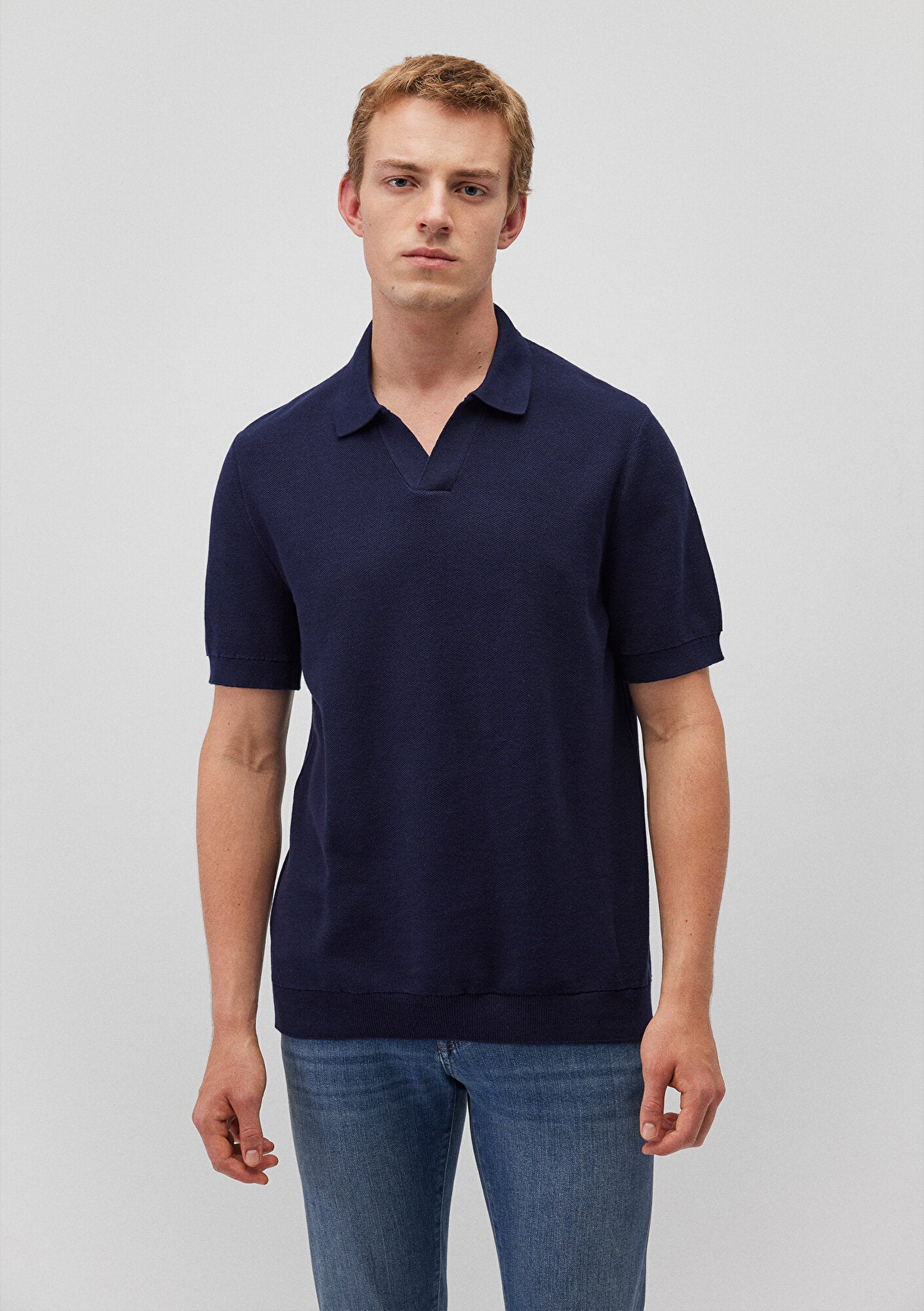 Navy Knit Polo