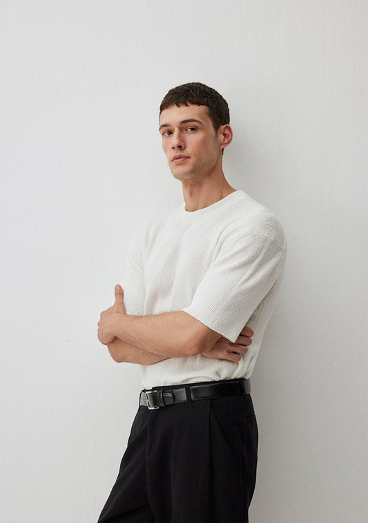 Short Sleeve White Sweater