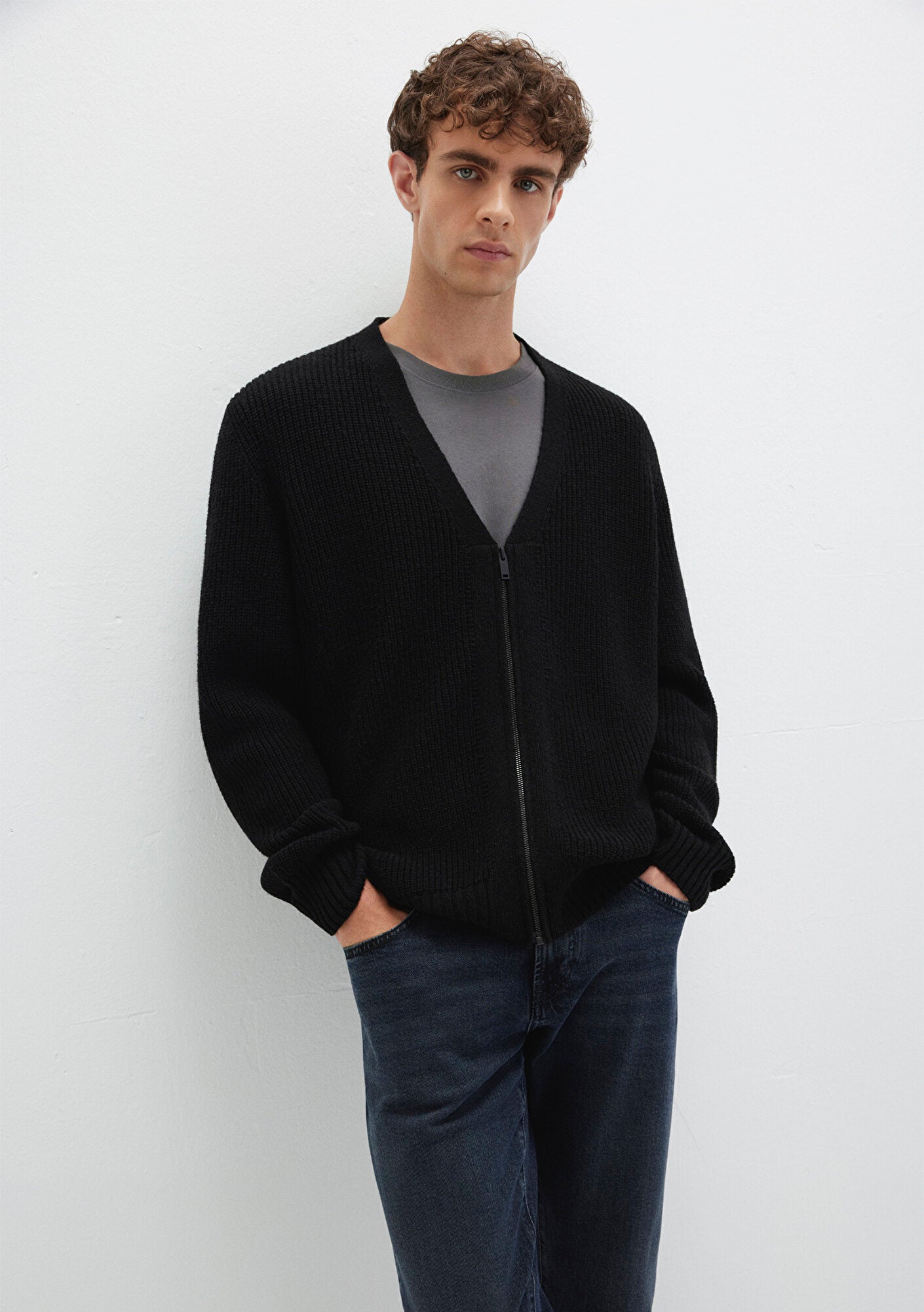 Full Zip Black Cardigan
