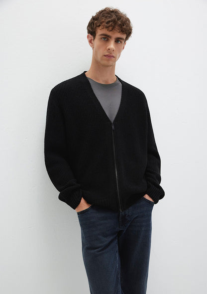 Full Zip Black Cardigan