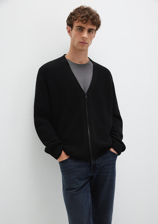 Full Zip Black Cardigan