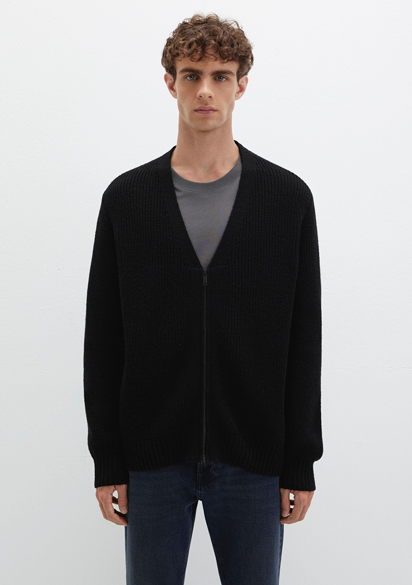 Full Zip Black Cardigan
