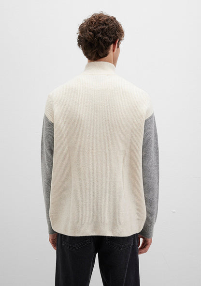 Half Zip White Sweater