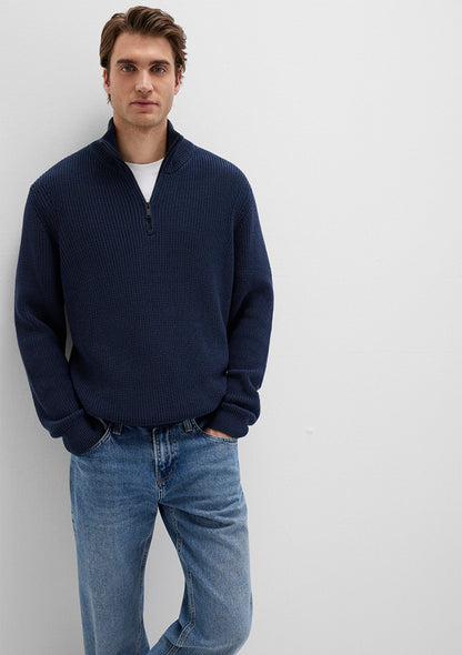 Half Zip Navy Sweater
