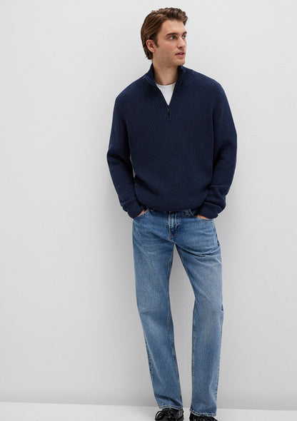 Half Zip Navy Sweater