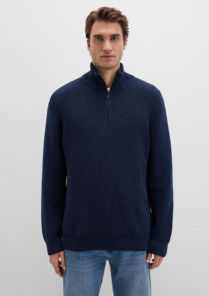 Half Zip Navy Sweater