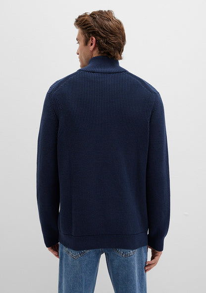 Half Zip Navy Sweater
