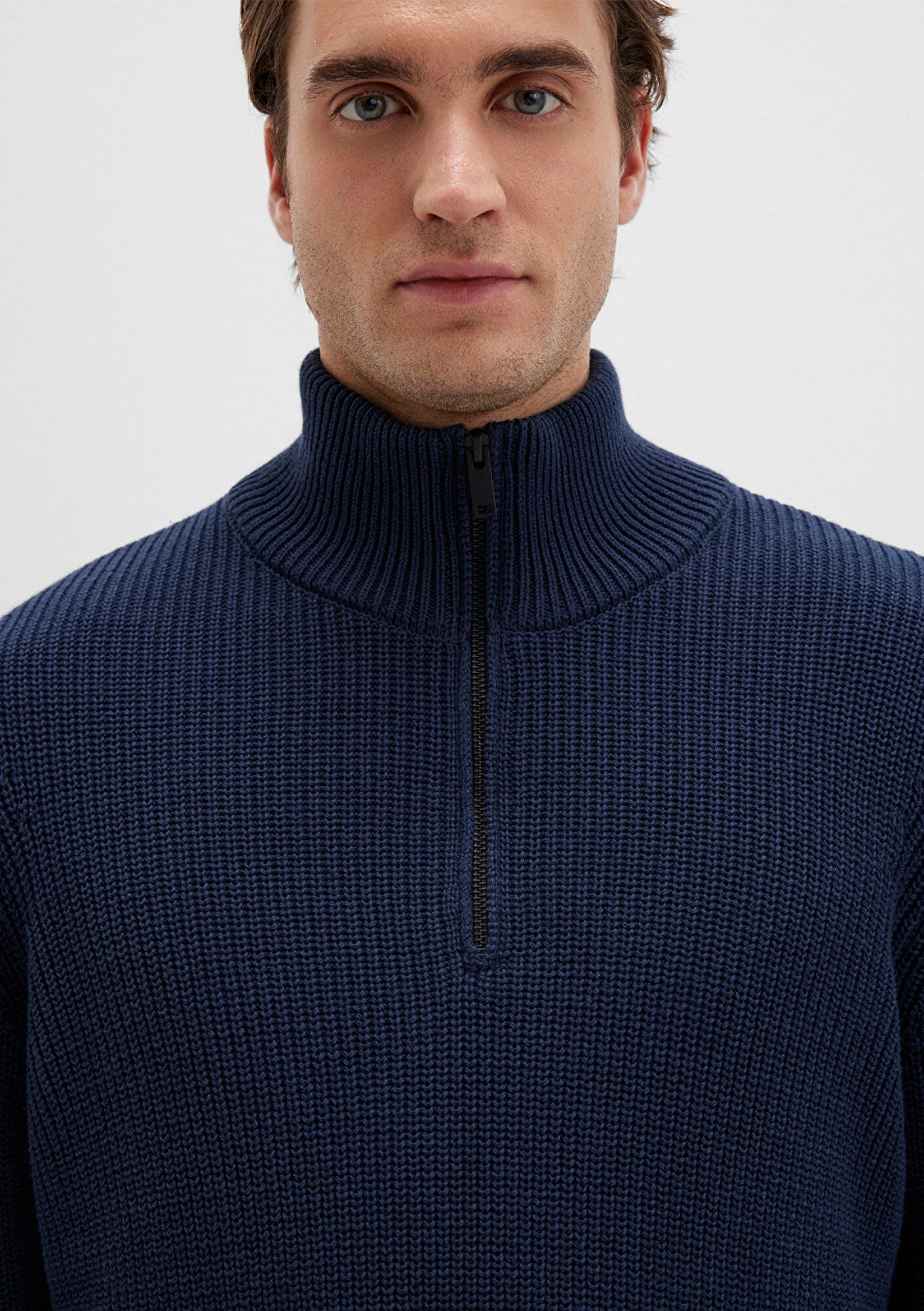 Half Zip Navy Sweater